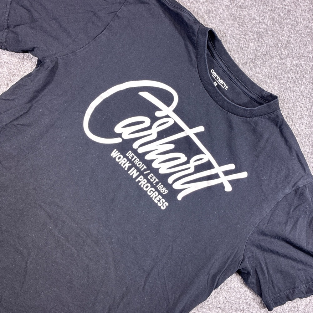 Carhartt WIP Travis Script T-Shirt Mens M Black Graphic Short Sleeve Workwear